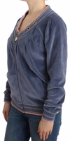 Blue velvet zipup sweater 2