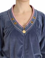 Blue velvet zipup sweater 5
