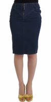 Blue corduroy pencil skirt 1