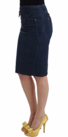 Blue corduroy pencil skirt 2