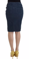 Blue corduroy pencil skirt 3