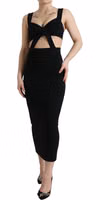 Black Cut Out Sleeveless Bodycon Midi Dress 1