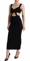 Black Cut Out Sleeveless Bodycon Midi Dress 2