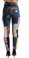 Multicolor Patchwork GRACE Skinny Denim Jeans 3