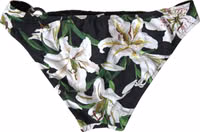 Black Lily Print Swimwear Bottom Beachwear Bikini 3