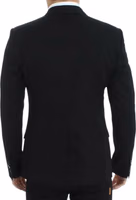 Black wool slim fit blazer 3