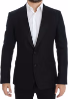Black wool silk SICILIA blazer 1