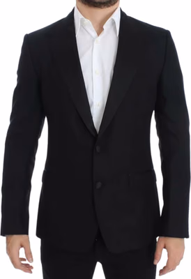 Black wool silk SICILIA blazer