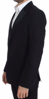 Black wool silk SICILIA blazer 2