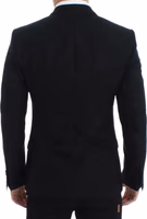 Black wool silk SICILIA blazer 3