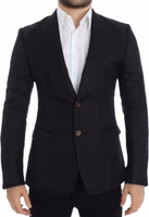 Black silk slim fit blazer 1