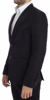 Black silk slim fit blazer 2
