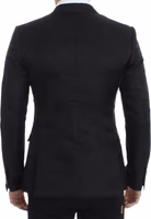 Black silk slim fit blazer 3