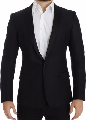 Black wool MARTINI slim blazer