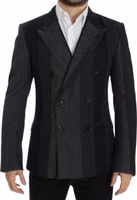 Gray striped wool stretch blazer 1