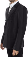 Gray striped wool stretch blazer 2