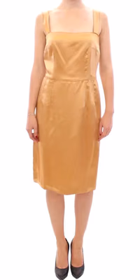Bronze silk sheath dress