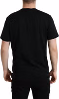 Black Cotton Dog Tag Round Neck T-shirt 3