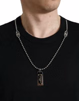 Black Cotton Dog Tag Round Neck T-shirt 4