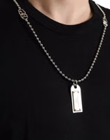 Black Cotton Dog Tag Round Neck T-shirt 5