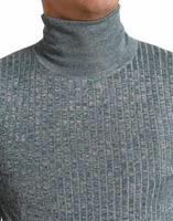 Green Polyester Turtleneck Pullover Sweater 4