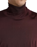 Maroon Viscose Turtleneck Pullover Sweater 4