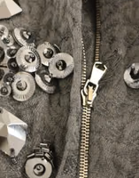 Black floral crystal embedded dress 5