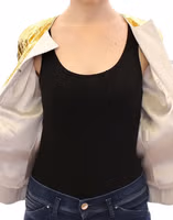 جاكيت جلدي أبيض وذهبي وأرجواني 4
