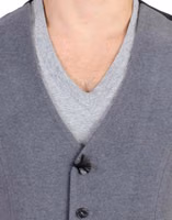 Gray cotton blend casual vest 4