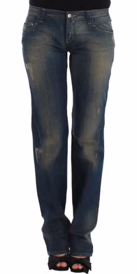 Blue straight leg jeans