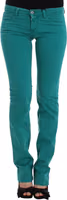 Green straight leg jeans 1
