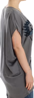 Gray V-neck long t-shirt 4
