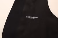 Black Wool Silk Stretch Dress Vest Blazer 3