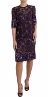 Purple floral lace crystal embedded dress 2