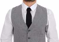Gray Cotton Stretch Dress Vest Blazer 2