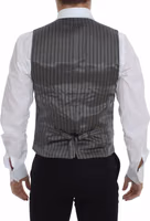 Gray Cotton Stretch Dress Vest Blazer 3