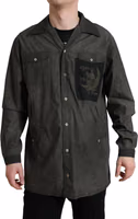 Dark Gray Cotton Collared Long Sleeves Shirt 1