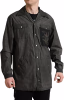 Dark Gray Cotton Collared Long Sleeves Shirt 2