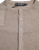 Henley Pullover Beige Cashmere Sweater 2