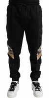 Black Cotton Slim Stretch Jogger Pants 1