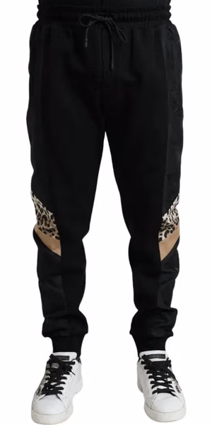 Black Cotton Slim Stretch Jogger Pants
