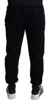 Black Leopard Cotton Slim Fit Jogger Pants 2