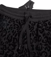 Black Leopard Cotton Slim Fit Jogger Pants 4