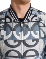 Multicolor Logo Print Bomber Blouson Jacket 5