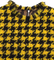 Yellow Houndstooth Sleeveless Aline Mini Dress 5