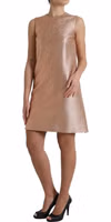 Pink Jacquard Sleeveless Shift Mini Dress 2