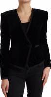 Black Velvet Cotton Double Breasted Jacket 1