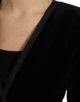 Black Velvet Cotton Double Breasted Jacket 5
