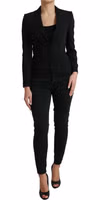 Black Wool Single Breasted Blazer Coat Jacket 1