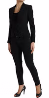 Black Wool Single Breasted Blazer Coat Jacket 2